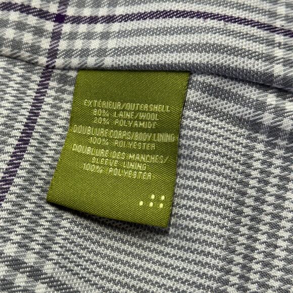 Sofia & Kyo Women's Wool Jacket SZ S Peacoat Purple Button Up Funnel Neck Short - Picture 10 of 12